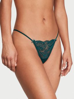 Victoria's Secret - Green Lace V-String Thong Panty