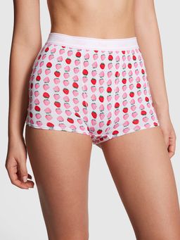 Victoria's Secret - White Logo Cotton High-Waist Boyshort (XS)