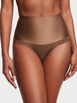 Victoria's Secret - Brown Smoothing Shimmer Lace-Trim Brief Panty (XS)