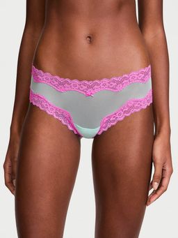 Victoria's Secret - Green Tease Mesh Lace-Trim Cheeky Brief Panty