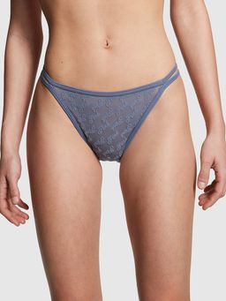 Victoria's Secret - Grey Logo Mesh Strappy Cheeky Brief Panty