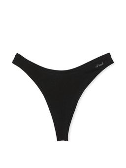 Victoria's Secret - Black Cotton High-Leg Thong Panty