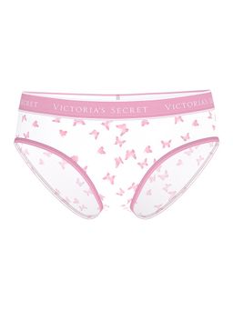 Victoria's Secret - White Cotton Logo Cotton Hiphugger Panty