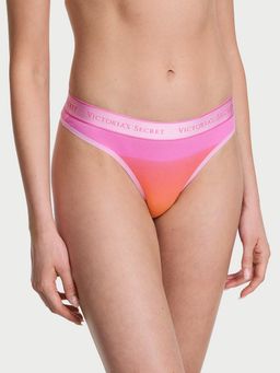 Victoria's Secret - Multi-Color Cotton Logo Cotton Thong Panty