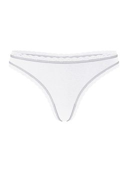 Victoria's Secret - White The Lacie Stretch Cotton Lace-Waist Thong Panty