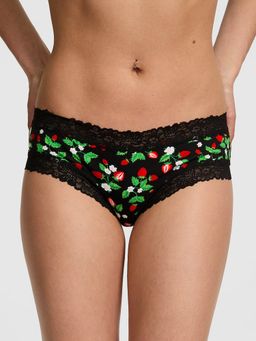 Victoria's Secret - Black Wink Lace-Trim Cheeky Brief Panty