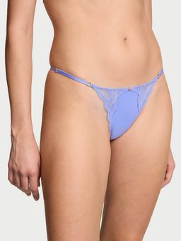 Victoria's Secret - Blue Dream Angels Lace-Trim Adjustable V-String Thong Panty