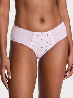 Victoria's Secret - Purple Stretch Cotton Eyelet Hiphugger Panty