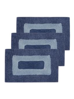 Black Gold - Double Shaded Stain & Fade Resistant Entrance Indoor Outdoor Mat Blue (Pack of 3)