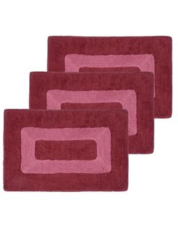 Black Gold - Double Shaded Stain & Fade Resistant Entrance Indoor Outdoor Mat Maroon (Pack of 3)