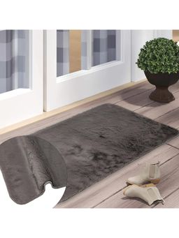 Black Gold - Galaxy Rabbit Fur Eco-Friendly Ultra Soft Faux Plush Floor Mat Taupe (Pack of 2)