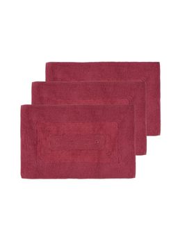 Black Gold - Reversable Plain Stain & Fade Resistant Entrance Indoor Outdoor Mat Pink (Pack of 3)