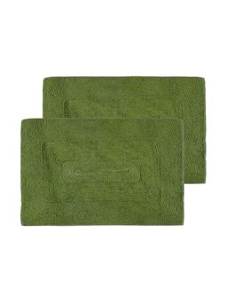 Black Gold - Reversable Plain Stain & Fade Resistant Entrance Indoor Outdoor Mat Green (Pack of 2)