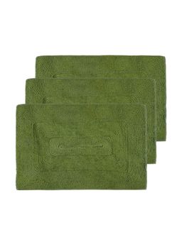 Black Gold - Reversable Plain Stain & Fade Resistant Entrance Indoor Outdoor Mat Green (Pack of 3)
