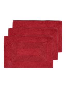 Black Gold - Reversable Plain Stain & Fade Resistant Entrance Indoor Outdoor Mat Red (Pack of 3)