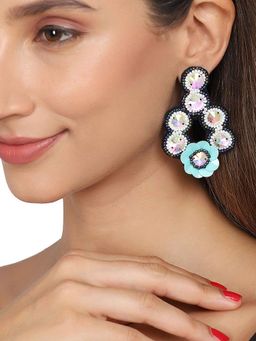 Zoey - Multi-Colour Women Asymmetrical Handcrafted Embellished Contemporary Earrings