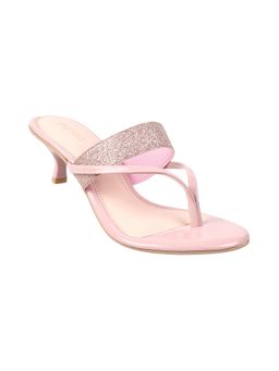 Metro - Womens Peech Kitten HeelsMetro Women Glitter Pink Heels
