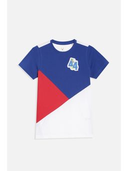 Allen Solly - Boys White Regular Fit Colorblock Crew Neck T-Shirt