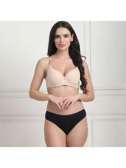 PrettyCat - Lightly Padded T-shirt Bra Panty With Chain Strap Set of 2