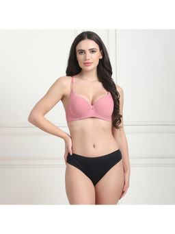 PrettyCat - Lightly Padded T-shirt Bra Panty With Chain Strap Set of 2