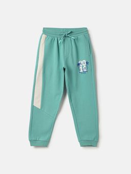 Blue Giraffe - Boys Green Stretchable Cut & Sew Joggers