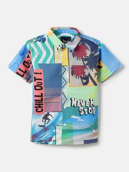 Blue Giraffe - Boys All Over Print Shirt