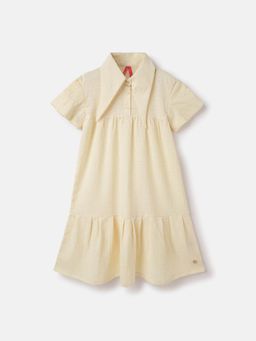 Blue Giraffe - Girls Cream Detail Shirt Dress