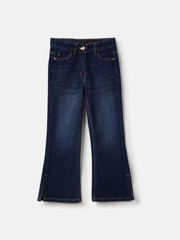 ELLE - Girls Blue Solid Stretchable Boot Cut Jeans