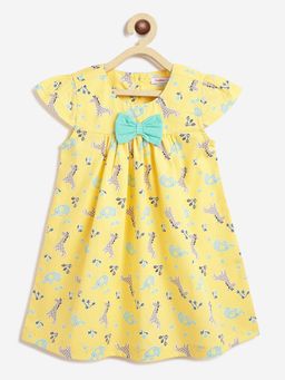 Campana - Girls Suzy Nursery Animals Printed Dress With Bow