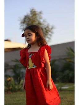 Funny Bones - Snow Red Garden Pure Linen Dress