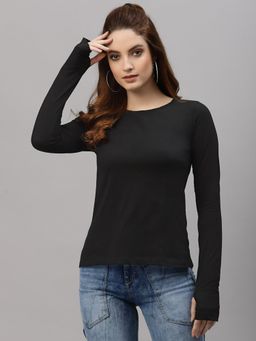 RIGO - Black Full Sleeves Thumbhole Top