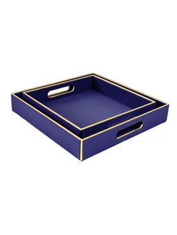 ICHKAN - Square Tray Set of 2 Blue Serpentine