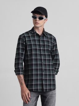 Jack & Jones - Men Green Checks Regular Fit Shirt