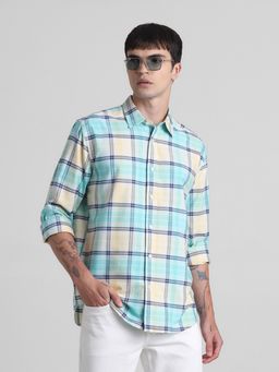 Jack & Jones - Men Green Checks Regular Fit Shirt