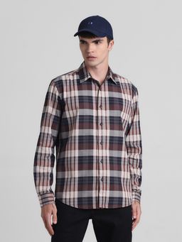 Jack & Jones - Men Brown Checks Regular Fit Shirt