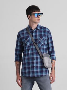 Jack & Jones - Men Blue Checks Regular Fit Shirt