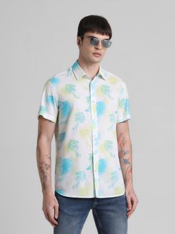 Jack & Jones - Men Off White Printed Regular Fit Shirt