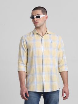 Jack & Jones - Men Yellow Checks Regular Fit Shirt