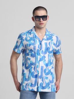 Jack & Jones - Men Blue Printed Regular Fit Shirt