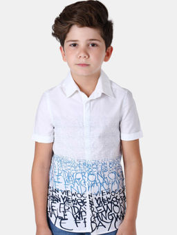 One Friday - White Printed Shirt