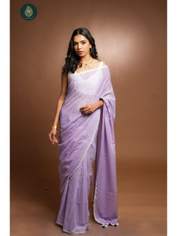 Ethnic Elements - Lilac Mul Cotton Up Late Saree Without Blouse