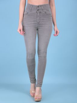 CRIMSOUNE CLUB - Womens Grey High-Waist Jeans