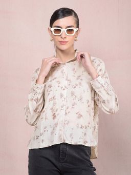 CRIMSOUNE CLUB - Women Purple Floral Print Shirt