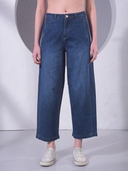 CRIMSOUNE CLUB - Womens Blue Relaxed Mom Fit Denim Jeans