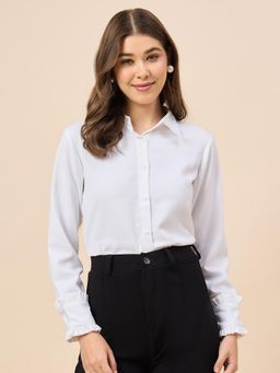 Style Quotient - Women Solid Polyester White Shirt