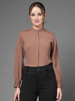 Style Quotient - Women Brown Polycotton Formal Shirt