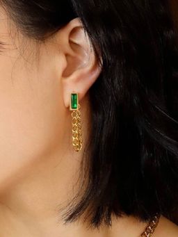 White Lies - Green Zircon Earrings