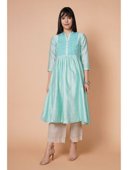 Barara Ethnic - Aquamarine Embroidered Kurta