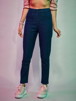 MIXT by Nykaa Fashion - Dark Blue High Waist Ankle Length Skinny Jeans