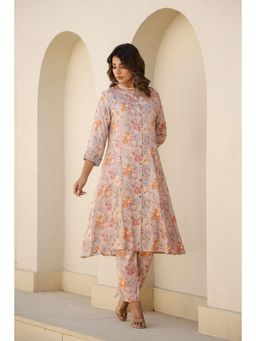 Gahan - Women Floral Cotton Co-Ord Set - Peach